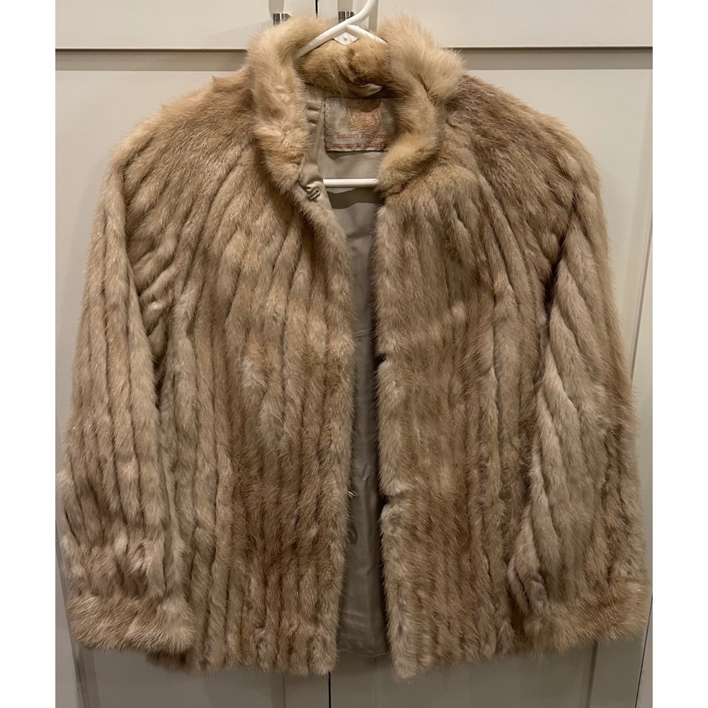 Vtg Hudson's Bay Mink coat champagne 80s Old Money Luxury Hollywood Retro